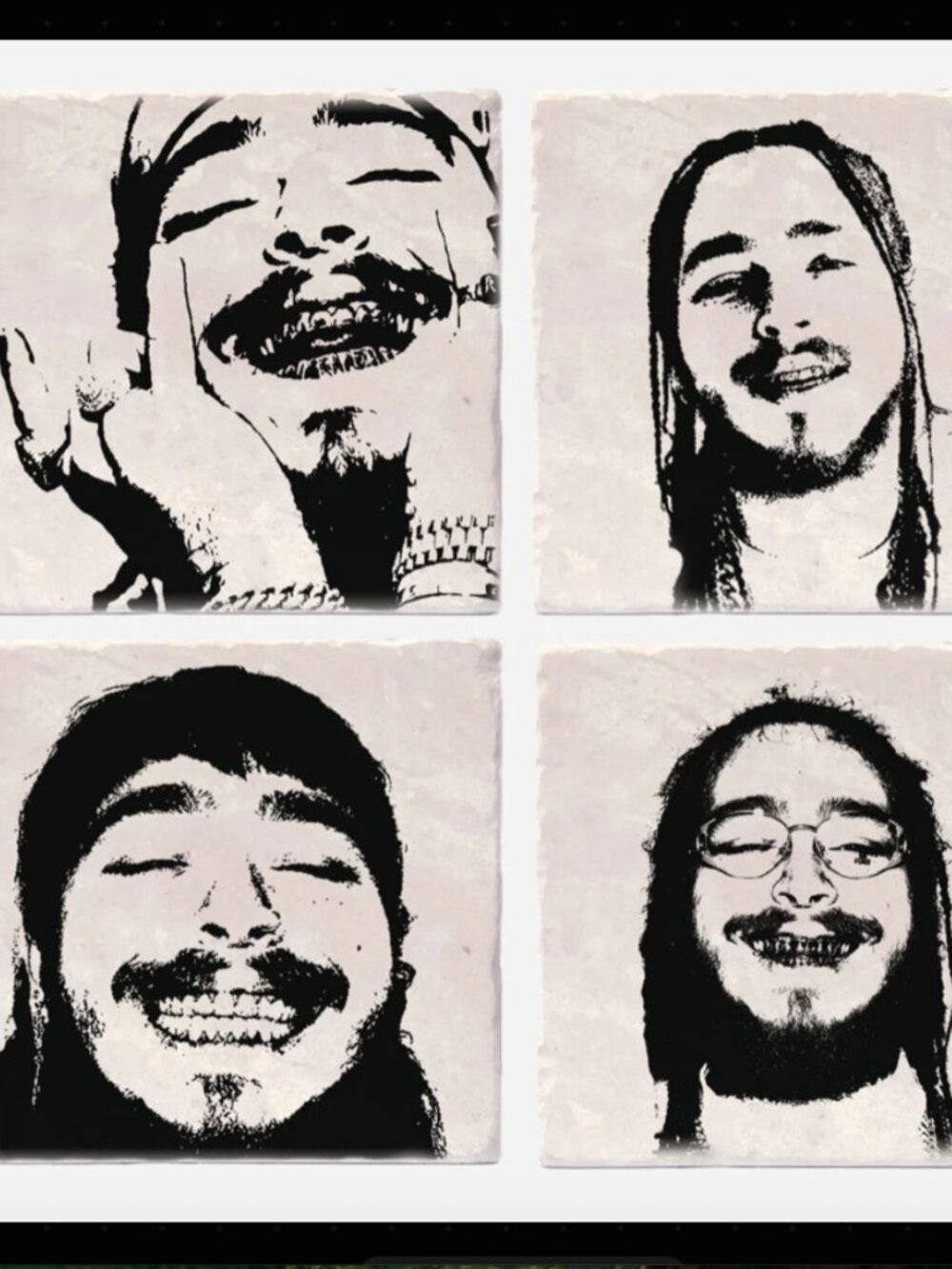 Post Malone Ceramic Coasters – Set of 4 🎵